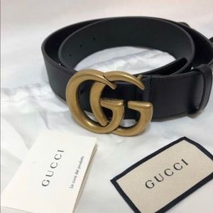 GUCCI black double G belt , new shows no visible wear